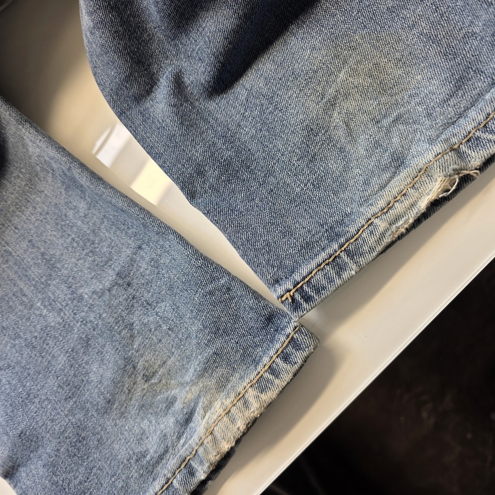 Ariat Mens M4 Boot Cut Jeans Blue Distressed Stone Wash Mid Rise Denim 38/38 - Picture 8 of 9